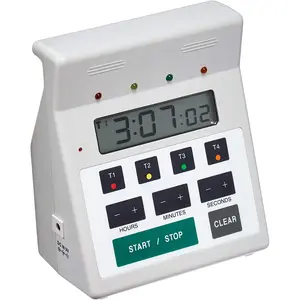 Digital 4 Channel Commercial Kitchen Countdown Timer, Water Resistant, 7-inch Height, White