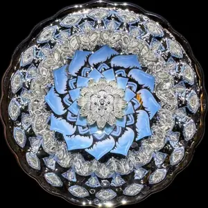 JianZhan- cup Chinese tea cup Silver Lotus Cup (Blue Petal)