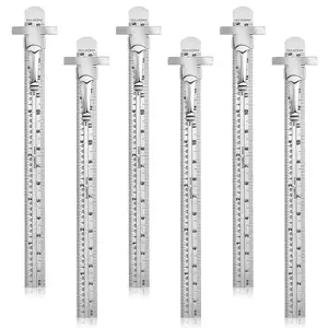 6 count Pocket Ruler with Detachable Clips, Precision Pocket Ruler, Metric Ruler, Stainless Steel Scale Machinist Ruler, Imperial Metric Scale Ruler for School Office Architect Engineer(6 Inch 15 cm)