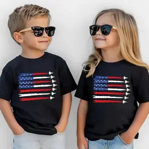 USA Flag Fighter Jets Youth T-Shirt – Patriotic Red White and Blue Graphic Tee for Boys and Girls, 4th of July Independence Day Family Matching Shirt