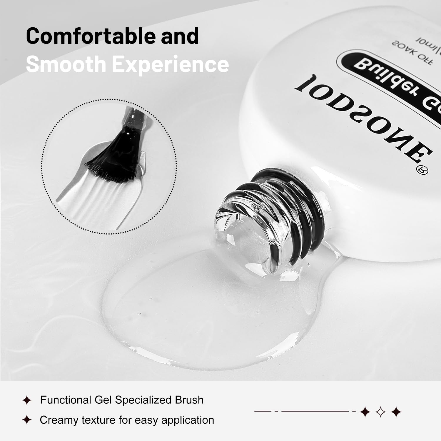 JODSONE 2Pcs 10ml Clear Builder Gel - Nail Thickening, Extension & Apex Building, Long-Lasting DIY Nail Art Gift for Women