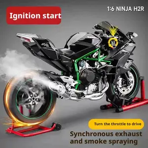XLG Extra Large Ignition Start Spray Kawasaki H2R1: 6 Dynamic Alloy Motorcycle Model Ornament
