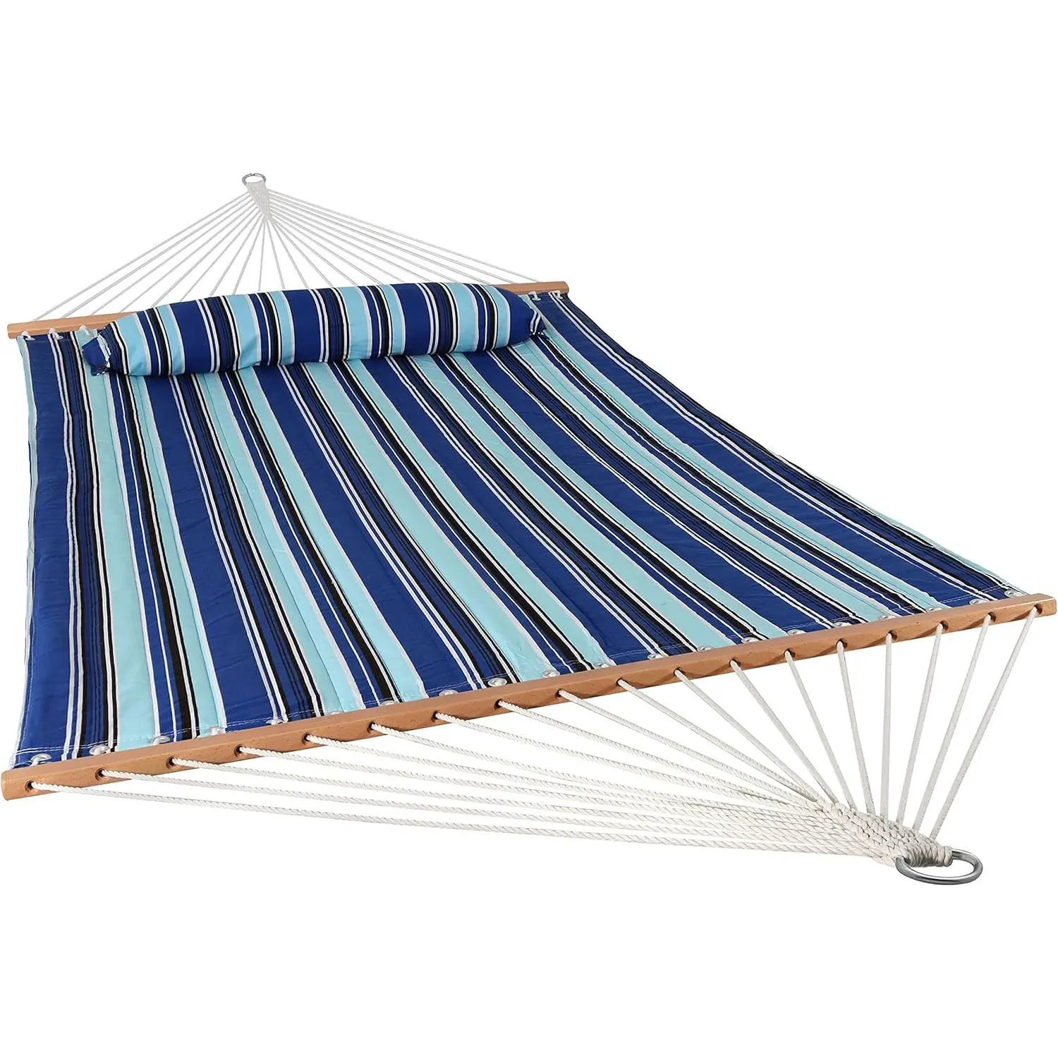 Quilted Outdoor Hammock, with Hanging Rod - Heavy Duty 450 lbs Capacity Double Hammock, Suitable for Outdoor - Catalina Beach