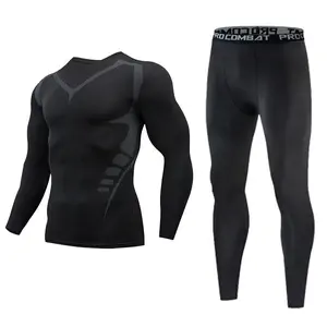 Men's Fitness Set Two-Piece,Track Suit Set,Elastic Quick-Drying Training, Print Long Sleeves with Long Pants, All-Season Tight-Fit Workout GearHigh Elasticity, Quick-Drying Breathable Materia