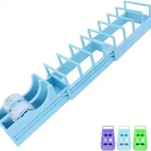 Portable Foldable Double Roll Tape Dispenser, Blade-Free, Compact, Heavy-Duty, for Gift Wrapping & Crafts, Fits Standard Washi & Double-Sided Tape