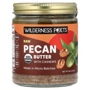 Wilderness Poets Organic Raw Pecan Butter with Cashews, 8 oz (227 g)