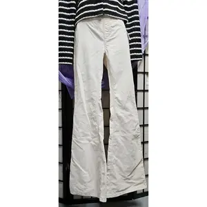NWT Free People White Corduroy Bell Bottom Flare Jeans Pants Side Zip Sz 27