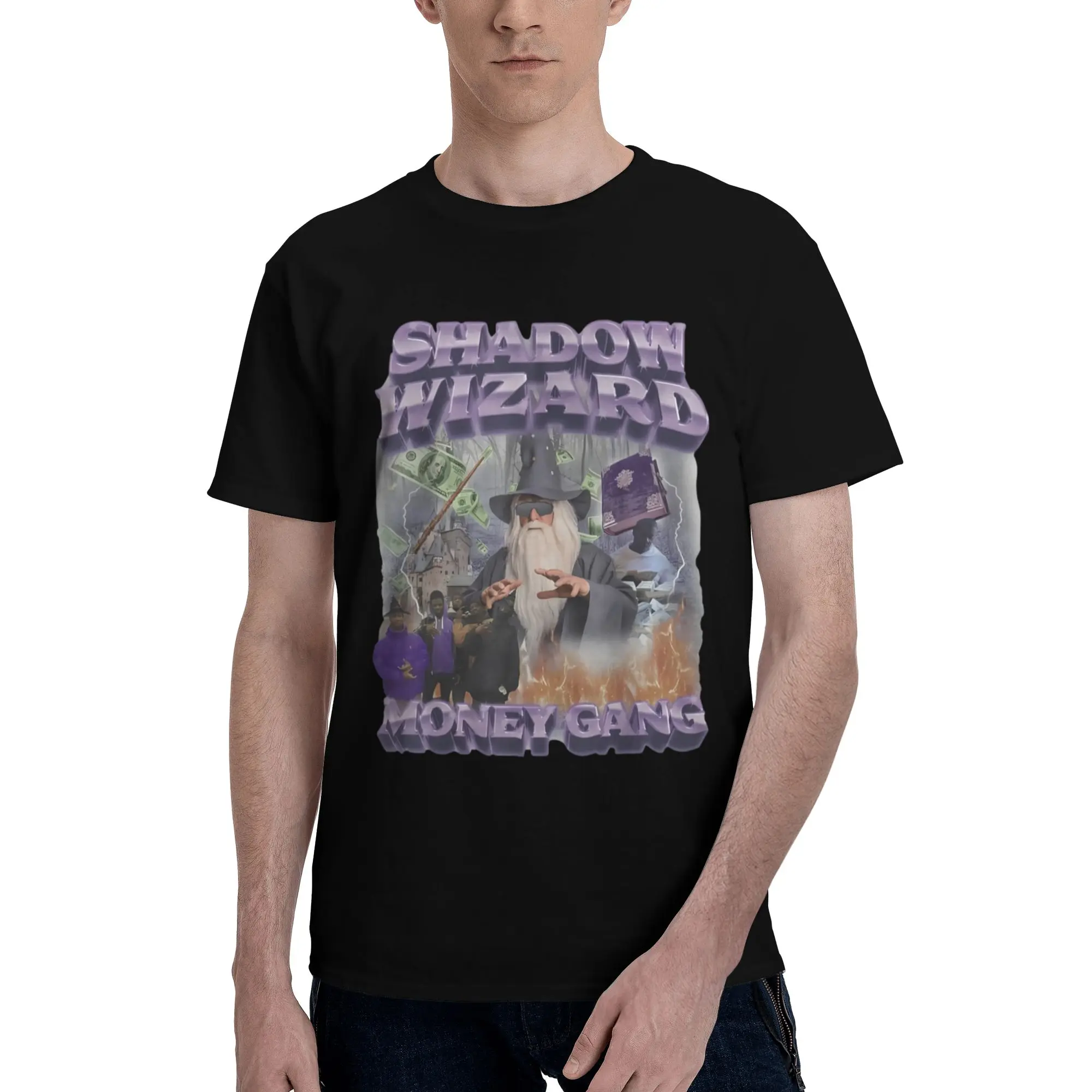 100% Cotton Shadow Wizard Money Gang Viral Meme Sarcastic Ironic Gen Z T-Shirt