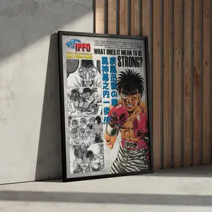 Hajime no Ippo Anime Poster Print Retro Boxing Fighter Japanese Artwork Matte Cotton Wall Art Decor 20x30cm Minimalist HomeDecor Framed Ready to Hang