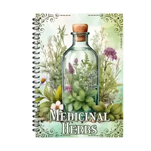 Herb Collection Workbook, 1 Count Botanical Illustrations Spiral Notebook, Medicinal Herbs Spiral Notebook, Perfect for Adults, Plant Enthusiasts