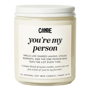 You're My Person Candle – Best Friend Gift, Friendship Soy Candle, Gift for Her, Birthday Gift, Sentimental Candle, Handmade Gift