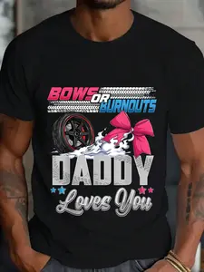 100% Cotton burnouts or bows gender reveal Party Announcement Daddy T-Shirt