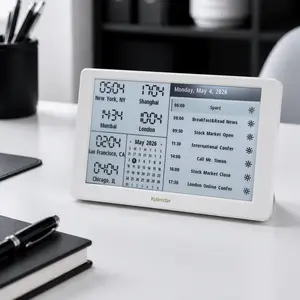 Kylendar: Your Personal Planner, Digital Memo, To-do list, Multi-Zone Clock, Calendar, and Taskbar. Sleek and stylish—everything at a glance. An intelligent tool for modern living and high-efficiency work.