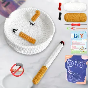 YAMAXIN DIY Crochet Needle Kit for Beginners Smoke Ashtray Shaped Craft Tool Set Easy Arts And Crafts Knitting Kit Yarn