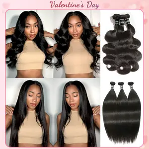 [Valentine's Day Special] Ashine Luxury Brazilian Virgin Bundles 100% Human Hair Straight Body Wave Deep Curly bundles Tangle-free Re-wearable 10A Grade Salon Quality