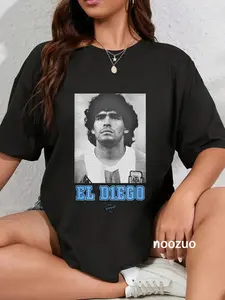 100% Cotton Maradona El Diego Argentina Graphic Printed T-Shirt