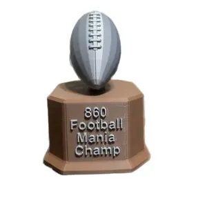 Customized 3D Printed Fantasy Football Trophies - Perfect for Fans and Players- small trophy