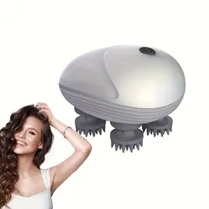 Handheld Electric Massager with 4 Rotating Heads Deep Tissue Neck Massager Electric Scalp Head Massager Portable Full Body Vibration Device for Muscle Relaxation Stress Relief Pain Relief Easy Use Home Office Travel