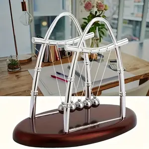 Cradle Balance Ball, Plastic Newtons Cradle Balance for Office, Physics Science Pendulum, Steel Ball Desk Ornament, Sculpture Desk Decor