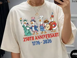 America 250 Goose Shirt, Funny Patriotic Goose T-Shirt, USA 250th Anniversary 1776–2026 Tee, 4th of July Goose Shirt, Independence Day Shirt