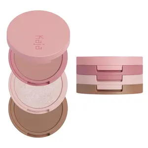 Kaja Korean 3-in-1 Play Bento l Blush & Highlighter & Bronzer Trio l Makeup, Moisturizing, K-Beauty, Glossy, Long-Lasting, Hydrating, Glow, Lightweight, Cosmetic