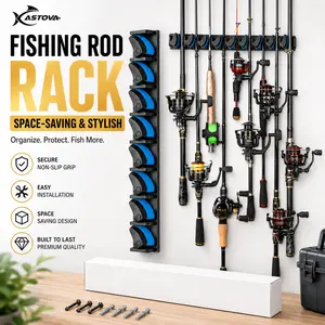 Fishing GripLock Vertical Fishing Rod Rack – Wall-Mounted Fishing Rod Holder for Garage – Stores Up to 9 Rods or Combos –Space-Saving Durable Fishing Rod Holders for Serious Anglers profishing gear