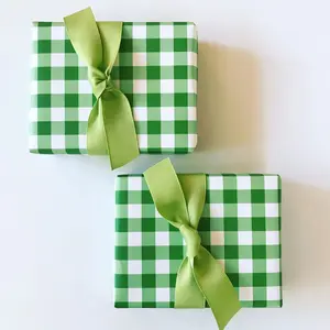 Wrapping Paper: Kelly Gingham {Gift Wrap, Birthday, Holiday, Christmas}