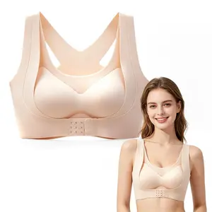 Posture Corrector Bra for Women, 2026 New Front Closure Wireless Support Bralette, Full-Coverage No Wire Back Support Bras ,supportive  sports  bra