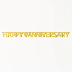 Gold Happy Anniversary Letter Banner