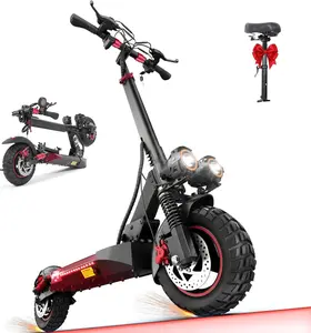 Electric Scooter for Adults with seat 25-30 mph Fast Speed 31-37 Miles Long Range Heavy Duty 300+ lbs 10 Inch Off Road Foldable e Scooter Mobility e Scooters for Girls Men Teens Bike