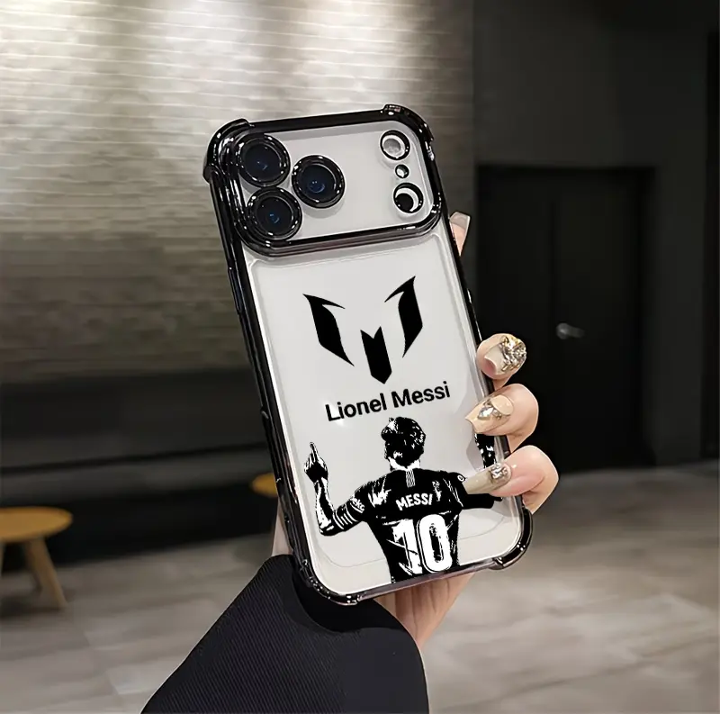 Vintage Soccer Star #10 Silhouette Aesthetic Pattern Silicone TPU Case - Shockproof Smartphone Cellphone Cover with Protection for iPhone 12-17 (Plus, Pro, Max, Ultra) & Samsung 22-25 (Plus, Pro, Max, Ultra), Anti-Drop