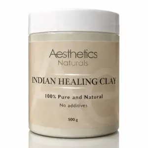 Aesthetics Naturals 100% Pure Bentonite Indian Healing Clay – Face & Hair Mask, No Additives, Deep Pore Cleansing, Oil Absorbing, Natural Skin Detox & Scalp Treatment Powder