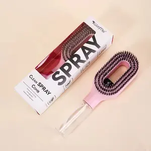 2-in-1 Spray Hair Brush for Easy Detangling & Frizz Control - Detangle & Hydrate in Seconds