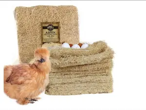 Natural Chicken Nesting Pads - 10 Pack - Aspen Excelsior Bedding Hen Nest Box Liners - USA Made - 13" x 13"