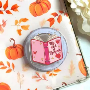 My Kind of Romance Phone Grip/Kindle Grip Cute Pink Bookish MagSafe Holder, Romantic Reader Aesthetic Phone Stand, Gift for Book Lovers