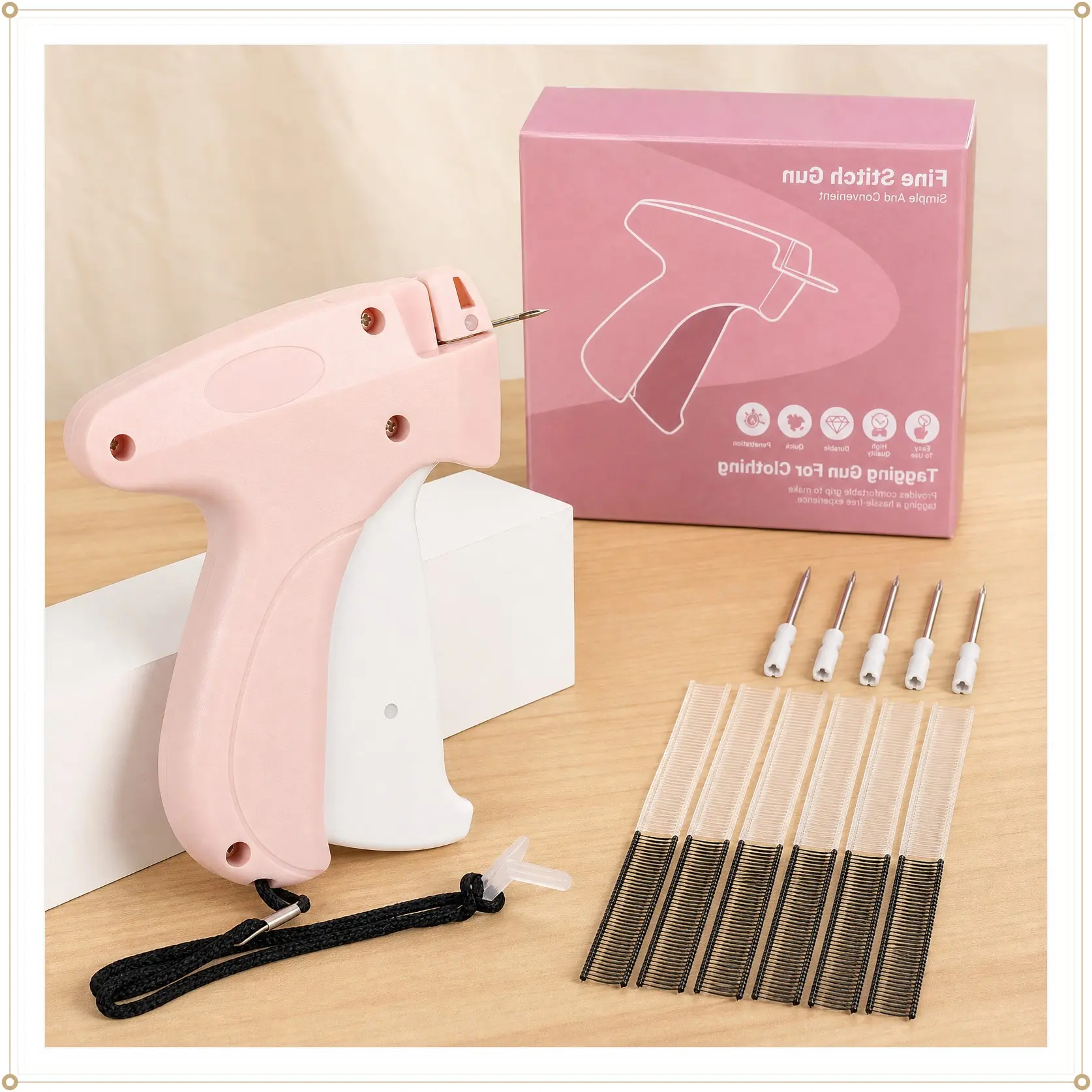 Quick Clothing Fixer stitch gun for Clothes Multifunctional Portable Garment Repair Tool Suitable for Store Warehouse Consignment Yard Sale(Pink-1)