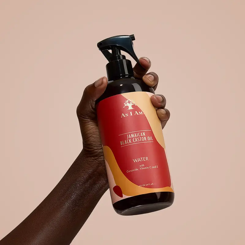 As I Am Jamaican Black Castor Oil Water - 16 oz - with Ceramide and Vitamin C & E - Nano Curl Strengthener - Moisturizes and Detangles - Anti-Frizz - Vegan & Cruelty Free