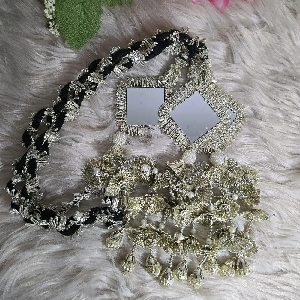 Traditional Heavy Punjabi paranda dhago lacha dori with mirror