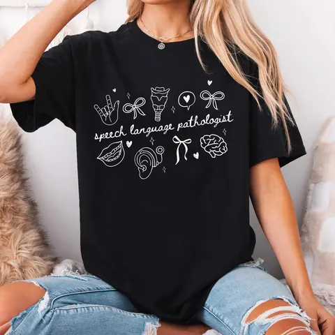Speech Therapy T-Shirt Or Sweatshirt ,  SLP shirt , Speech Language Therapist tshirt ,  Speech Language Pathology Sweatshirt Cotton Fabric