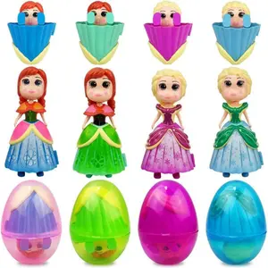 4 Pack Prefilled Easter Eggs with Princess Deformation Eggs Toys Inside for Kids Boys Girls Easter Basket Stuffers Gifts Party Favors