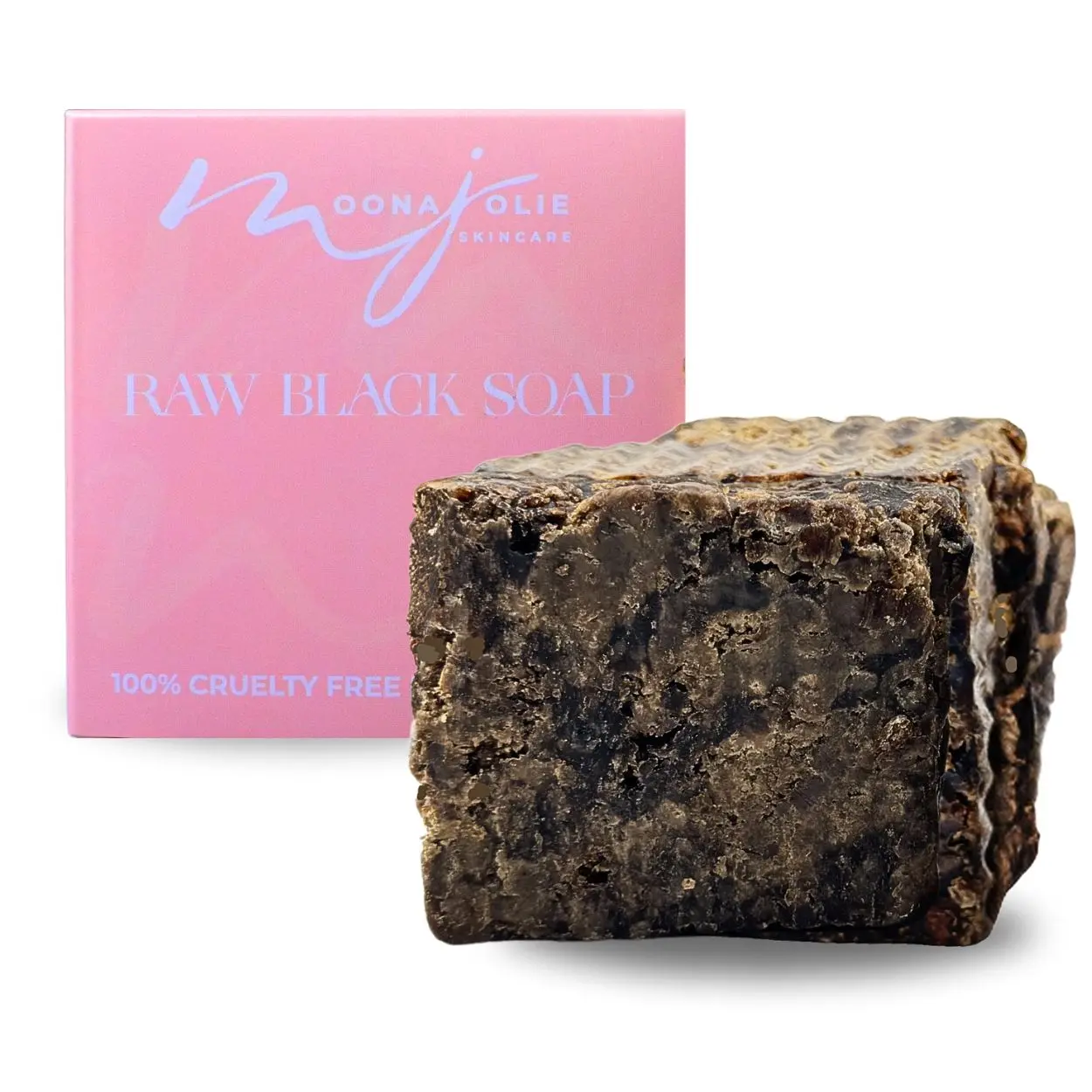 Jolie Skincare Pure Ebony Cleanser - Natural Black Soap for Deep Facial Cleansing with Shea Butter, Palm Kernel & Coconut Oil -  Daily Comfort