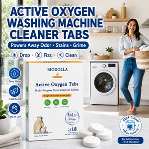 Biodolla  Washing Machine Cleaner, Helps Power Away Odor Causing Bacteria & Grime Deep Inside Pump, Valve & Hoses, 18 Time Release Tablets, 18 Month Supply