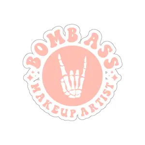 Bomb Ass Makeup Artist Sticker Pink