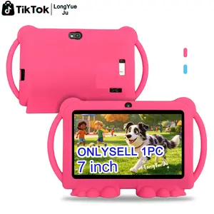 Anti Fall Learning Tablet for Kids, 7-Inch Silicone Cover, Dual Handles, Content Filter, Front Camera, Android Os, 1024x600 Resolution, Android Wifi Tablet