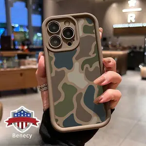 Soft Silicone Smartphone Shell, TPU Bumper Cellphone Protector for iPhone 17, 16 Pro Max, 15 Plus, 14, 13, 12, 11, Air, XR, XS, SE with Camouflage Harmony Pattern, Camera Lens Protection, Rugged Durability, Casing