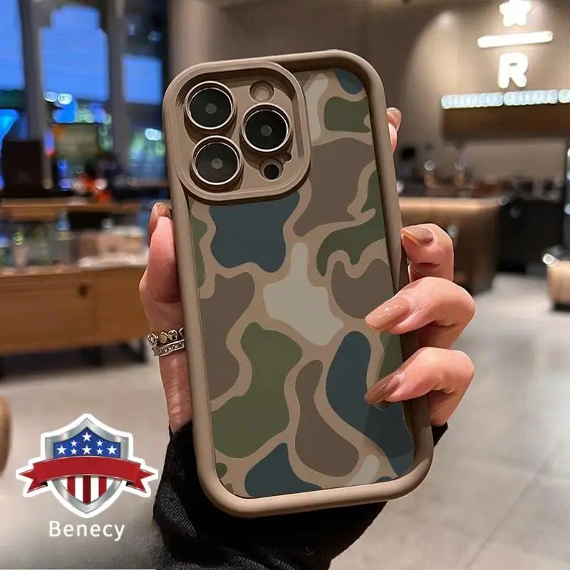 Soft Silicone Slim Cellphone Casing Cover for iPhone 17,16 Pro Max,15 Plus,14,13,12,11,Air,XR,XS,SE - TPU Bumper, Shock-Resistant Protection, Camouflage Pattern, Camera Lens Guard, Easy-Installation Devices Accessories