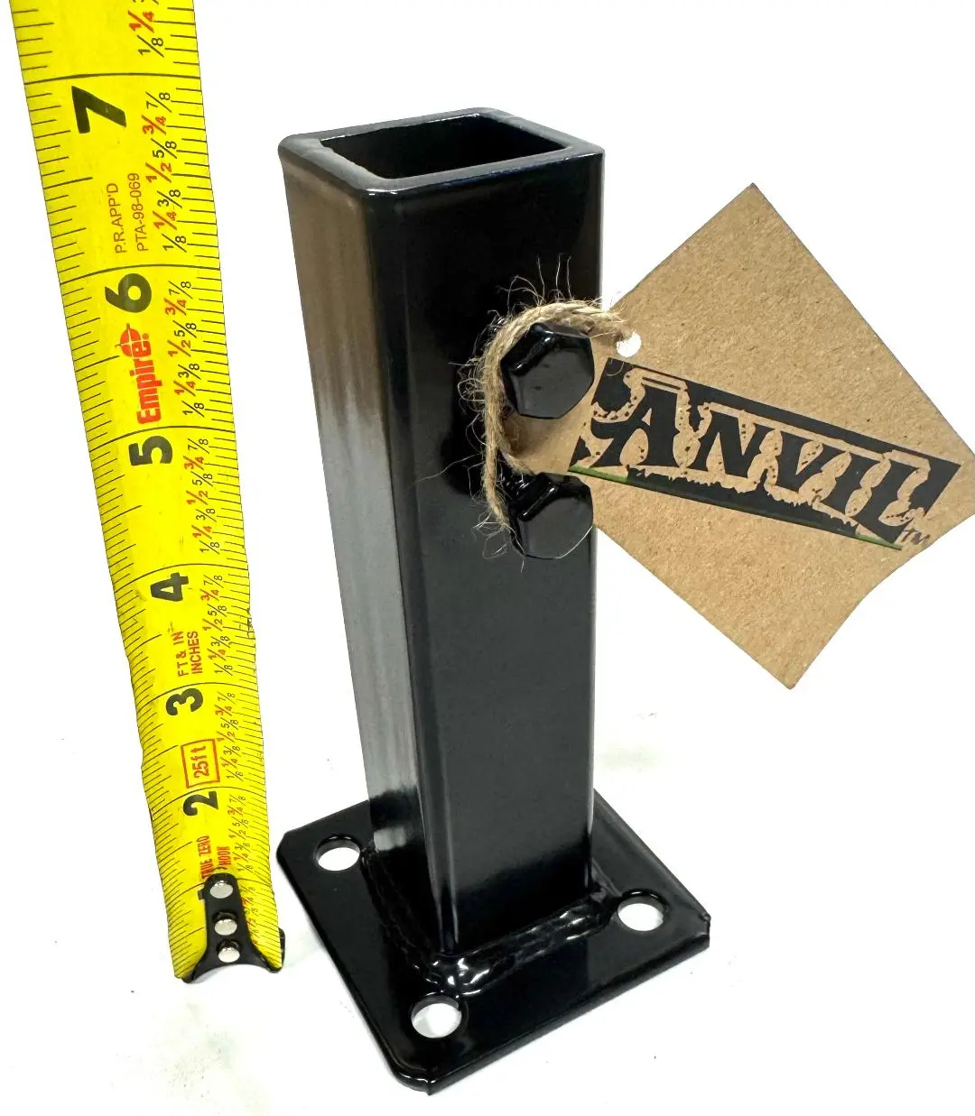 6.5 Inch Slip Fit Railing Repair Bracket. No Welding, Laser Cut Base Plate Powder Coated & Hardware Pat Pend.
