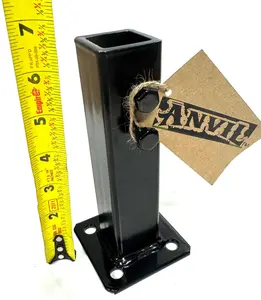NO Welding Outdoor Step Railing 6 1/2" Post Mount Repair Base Fencing-Deck Rails-Black Paint w/Anchor Bolts