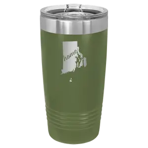 Rhode Island Home 20 oz Tumbler | Olive Green