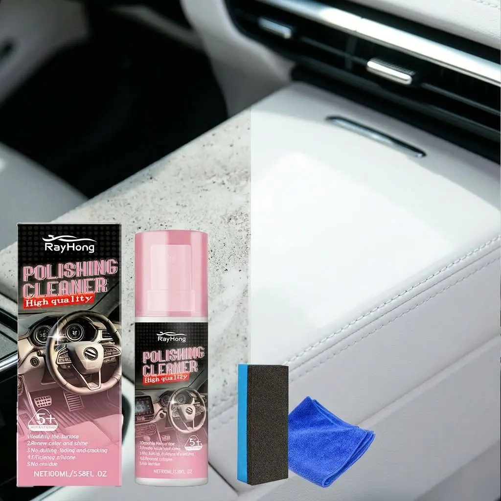 Car Polishing Cleaner High Quality Quick Interior Cleaner Polished Coated UV Protection Restore Shine No Dulling No Cracking Efficient Silicone